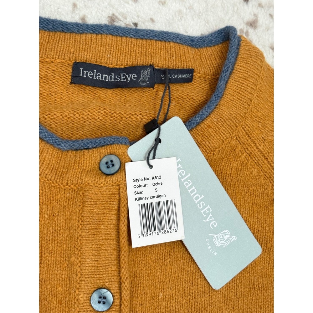 IrelandsEye Cardigan Womens S Ochre Killiney Wool Cashmere Blend Sweater NWT - Picture 5 of 9
